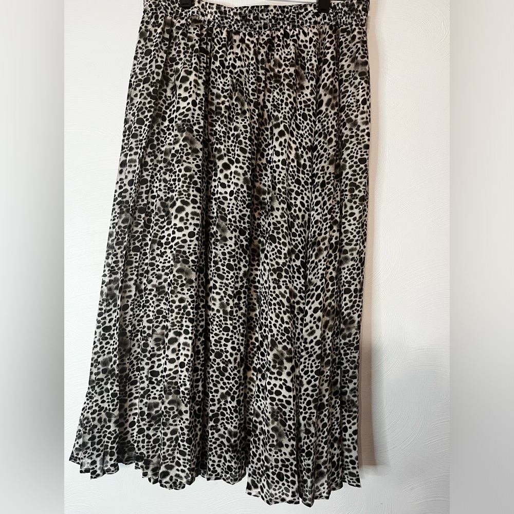 A New Day Leopard Chiffon Pleated Skirt‎